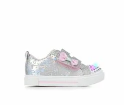 Flash Sale ๐งจ Girls' Skechers Toddler Twinkle Sparks Hearts Light-Up ๐ Sneakers Silver/Pink ๐