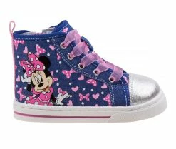 Deals โญ Girls' Disney Toddler & Little Kid CH18030 Minnie Mouse High-Top ๐ Sneakers Denim ๐งจ