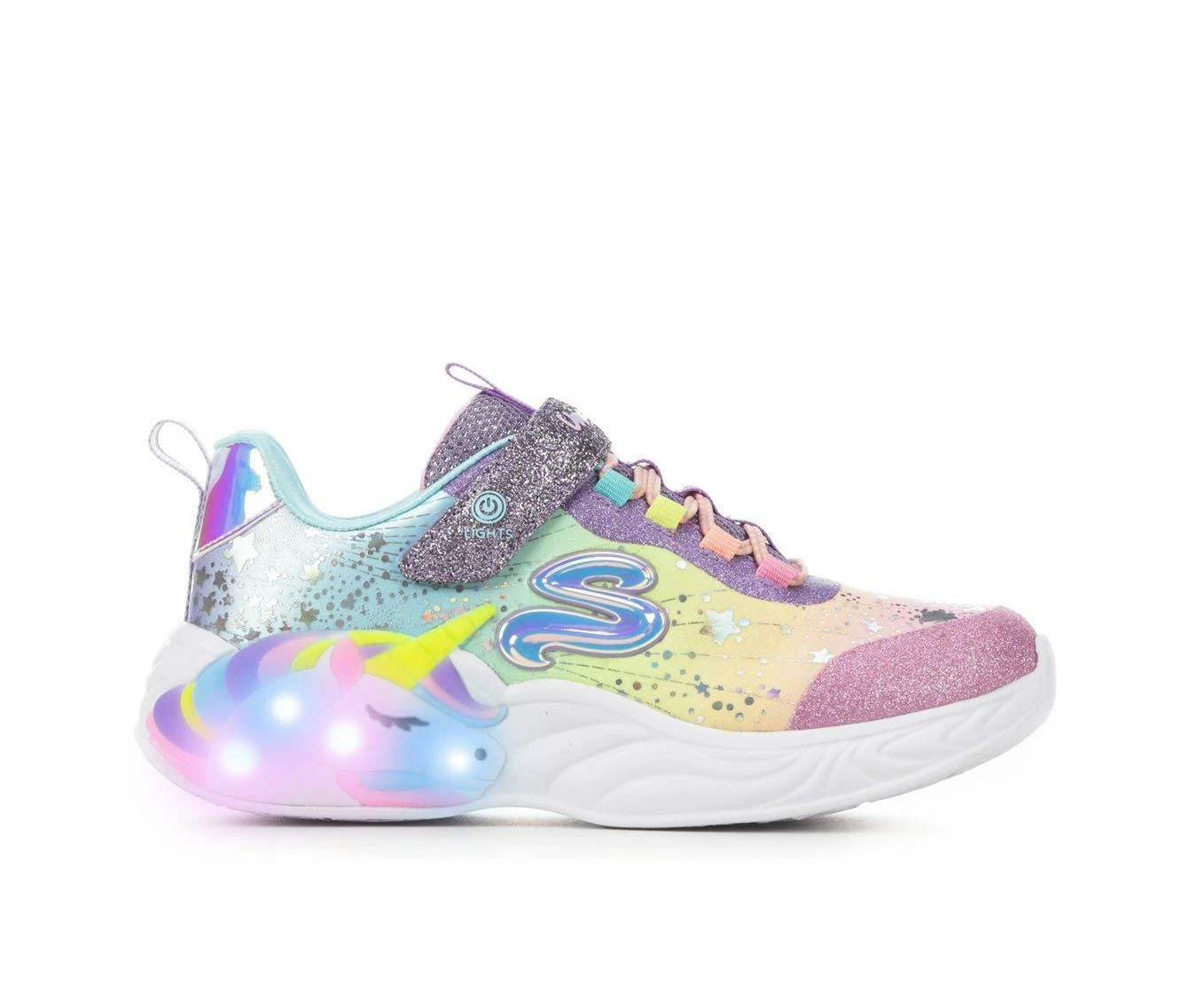 Best Pirce โ Girls' Skechers Little Kid & Big Kid Unicorn Dreams Light-Up ๐ Shoes Purple Multi โจ - Image 2