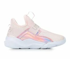 Outlet 🔥 Girls' US Polo Assn Little Kid & Big Kid Amet Slip-On 👟 Sneakers Blush/Silver ✨