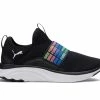 Budget 🎁 Girls' Puma Big Kid Softride Sophia Slip On Repeat Running 👟 Shoes Black/White 😀