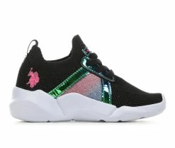 Discount โ๏ธ Girls' US Polo Assn Toddler Dapt Slip-On ๐ Sneakers Black/Neon Pink ๐ฅ