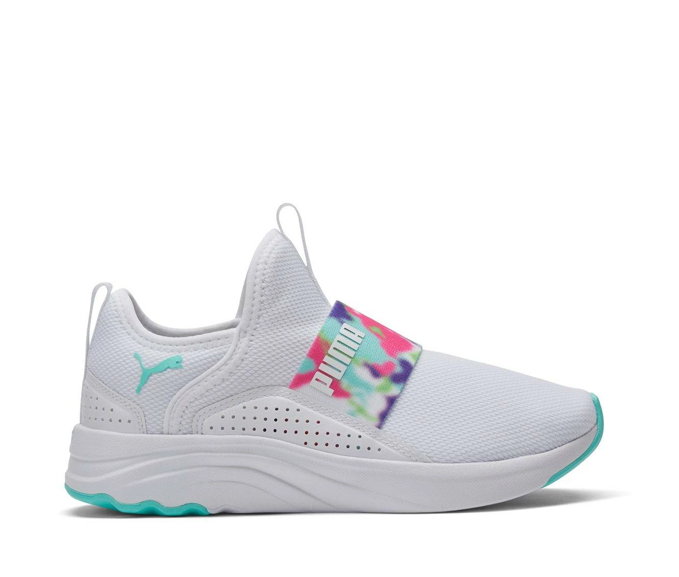 Cheap 😍 Girls' Puma Big Kid Softride Sophia Slip On Bleached Running 👟 Shoes White/Blue 🔔 - Image 2