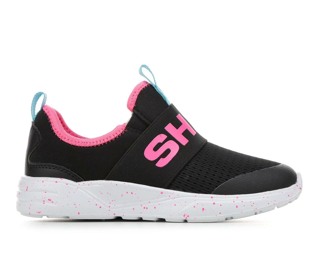 Flash Sale โญ Girls' Shaq Little Kid & Big Kid Verse Slip-On Running ๐ Shoes Blk/Pink/Aqua ๐