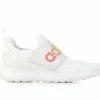 Discount ❤️ Girls' Adidas Little Kid & Big Kid Lite Racer Adapt 4.0 Sustainable 👟 Sneakers Wht/Gry/Rainbow 😍