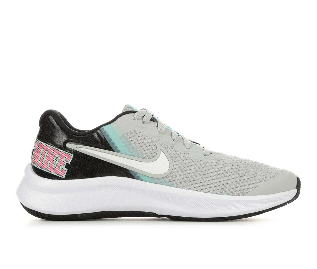 Flash Sale ๐ Girls' Nike Big Kid Star Runner 3 Special Edition Sustainable Running ๐ Shoes Gry/Wht/Blk/Pnk ๐