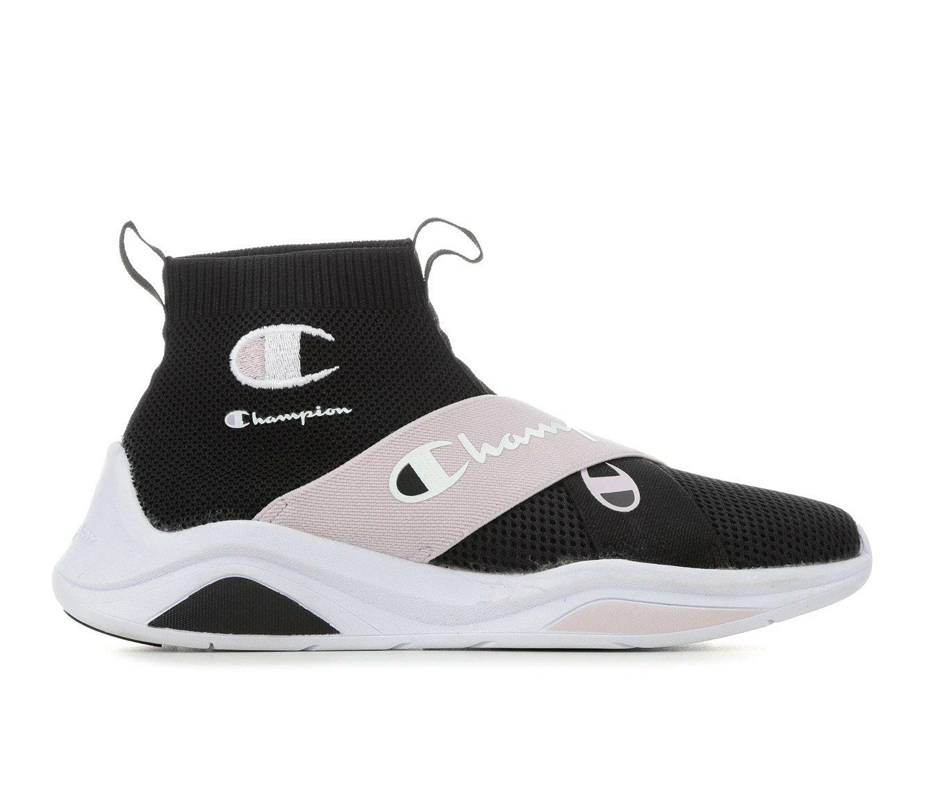 Buy ๐ฅฐ Girls' Champion Big Kid Legend X Strap Slip-On Running ๐ Shoes Blk/Wht/Orchid ๐