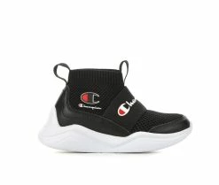 Wholesale 😉 Kids' Champion Toddler Legend Pull-On 👟 Sneakers Black/Wht/Red 🧨