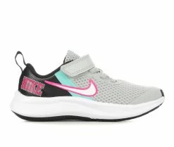 Hot Sale ✔️ Girls' Nike Little Kid Star Runner 3 Special Edition Sustainable Running 👟 Shoes Gry/Wht/Blk/Pnk 🥰