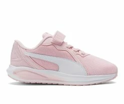 Flash Sale 👍 Girls' Puma Little Kid & Big Kid Twitch Runner Mutant Running 👟 Shoes Blossom/Wht/Blu 🔥