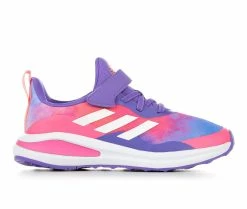 Deals 🧨 Girls' Adidas Little Kid Fortarun Sustainable Running 👟 Shoes Purple/Wht/Red 🌟