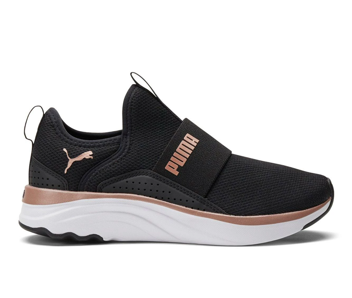 New ๐ฏ Girls' Puma Big Kid Softride Sophia Slip-On Junior Running ๐ Shoes Black/Rose Mtlc โค๏ธ - Image 2