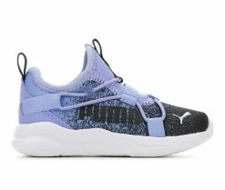 Hot Sale 💯 Girls' Puma Toddler Rift Sprinkle Slip-On Running 👟 Shoes Purp/Blk/White 👍