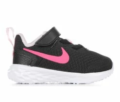 New ๐ Girls' Nike Infant & Toddler Revolution 6 Running ๐ Shoes Black/PinkFoam โญ