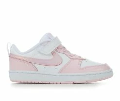 Best Pirce 👏 Girls' Nike Little Kid Court Borough Low 2 👟 Sneakers Wht/Pink Foam 🔥