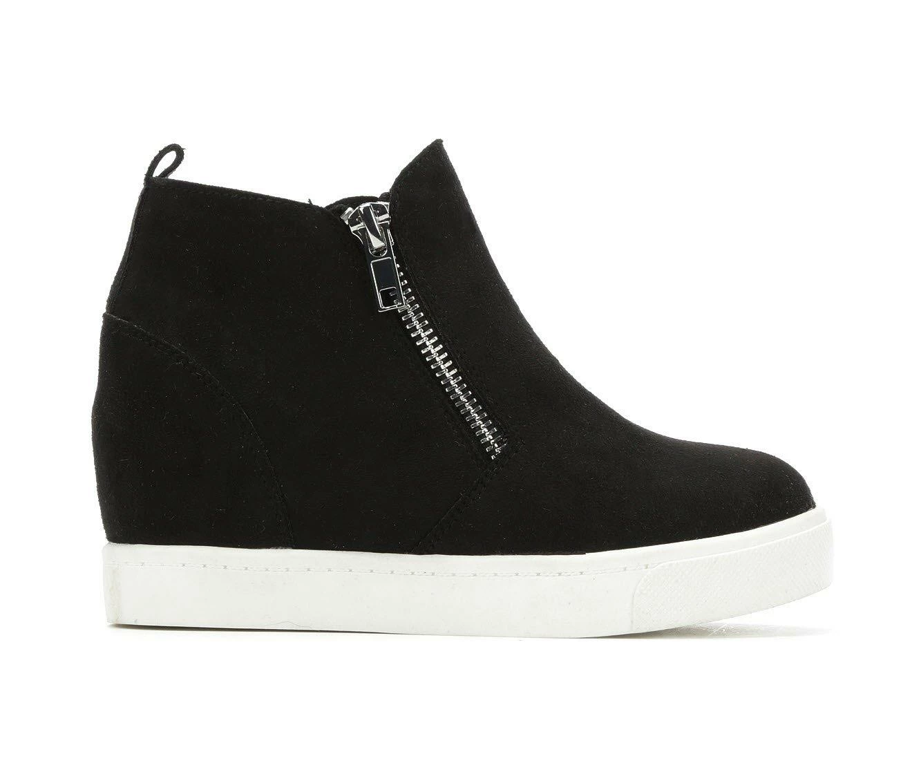 Budget ๐ Girls' Soda Little Kid & Big Kid Taylor Wedge ๐ Sneakers Black Suede ๐ฅ