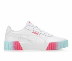 Discount โค๏ธ Girls' Puma Little Kid & Big Kid Carina 2.0 Fade ๐ Sneakers Wh/Pnk/Ppl Fade ๐