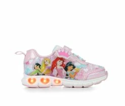 Best Sale 🧨 Girls' Disney Toddler & Little Kid Princess Light-Up 👟 Sneakers Pink Multi ⌛
