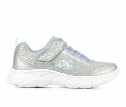 Wholesale ๐ Girls' Skechers Little Kid & Big Kid Dynamic Dash Running ๐ Shoes Silver/Blue ๐