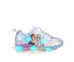 Hot Sale 🎉 Girls' Disney Toddler & Little Kid Frozen 20 Light-Up 👟 Sneakers Blue/Silver 👍