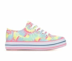 Deals โ๏ธ Girls' Paris Blues Little Kid Mila Platform ๐ Sneakers Bright Tie Dye โ