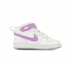 Coupon โ๏ธ Girls' Nike Infant & Toddler Court Borough Mid 2 ๐ Sneakers Wht/Purple/Grey ๐