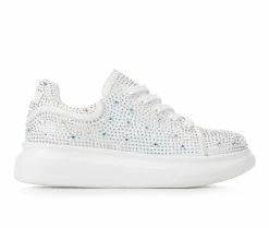 Best Sale ๐ Girls' Bebe Little Kid & Big Kid Sofia Wedge ๐ Sneakers White ๐