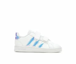 Wholesale 🥰 Girls' Adidas Infant & Toddler Grand Court 👟 Sneakers Wht/Wht/GryMtl 🥰