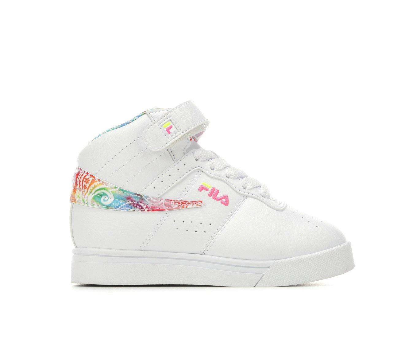 Budget ๐ Girls' Fila Toddler Vulc 13 Rogue Tie-Dye High-Top ๐ Sneakers Wh/Mlti/Paisley ๐