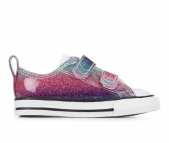 Best Sale ๐ฅ Girls' Converse Toddler Chuck Taylor All Star 2V Glitter Drip ๐ Sneakers Wht/Ivory/Ppl ๐