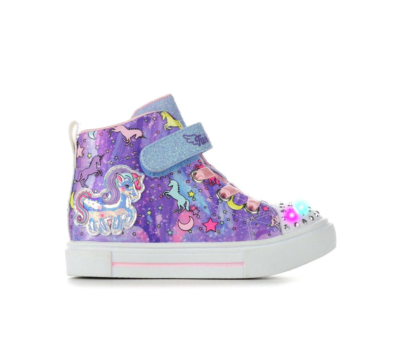 Flash Sale โ Girls' Skechers Toddler Twinkle Sparks Unicorn Light-Up High-Top ๐ Sneakers Purple Multi ๐ - Image 2