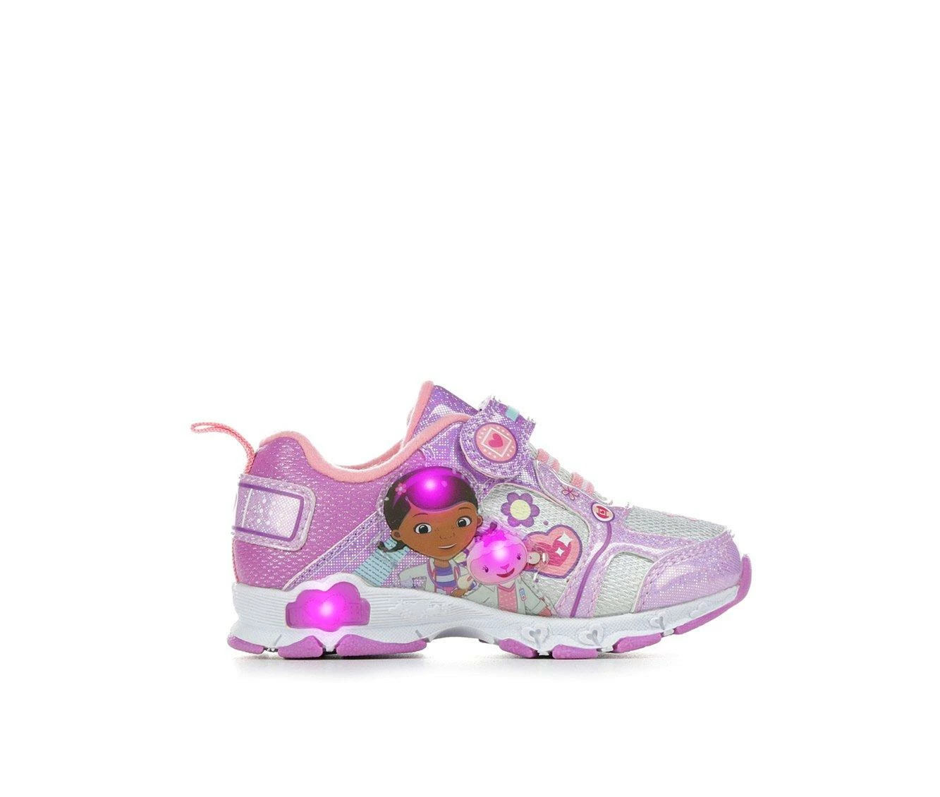 Cheapest โค๏ธ Girls' Disney Toddler & Little Kid Doc McStuffins 15 Light-Up ๐ Sneakers Pink/Purple ๐ - Image 2