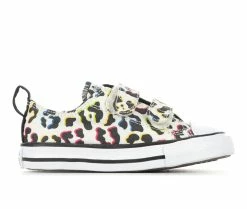 Hot Sale 🔔 Girls' Converse Infant & Toddler Chuck Taylor All Star Leopard 👟 Sneakers Egret/Blk/Pink ❤️