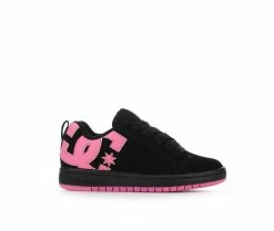 New ✨ Girls' DC Little Kid & Big Kid Court Graffik 👟 Sneakers Black/Pink ✔️