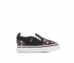 Best deal โญ Girls' Vans Toddler Asher V Print Slip-On ๐ Sneakers Ditsy Floral/bk ๐