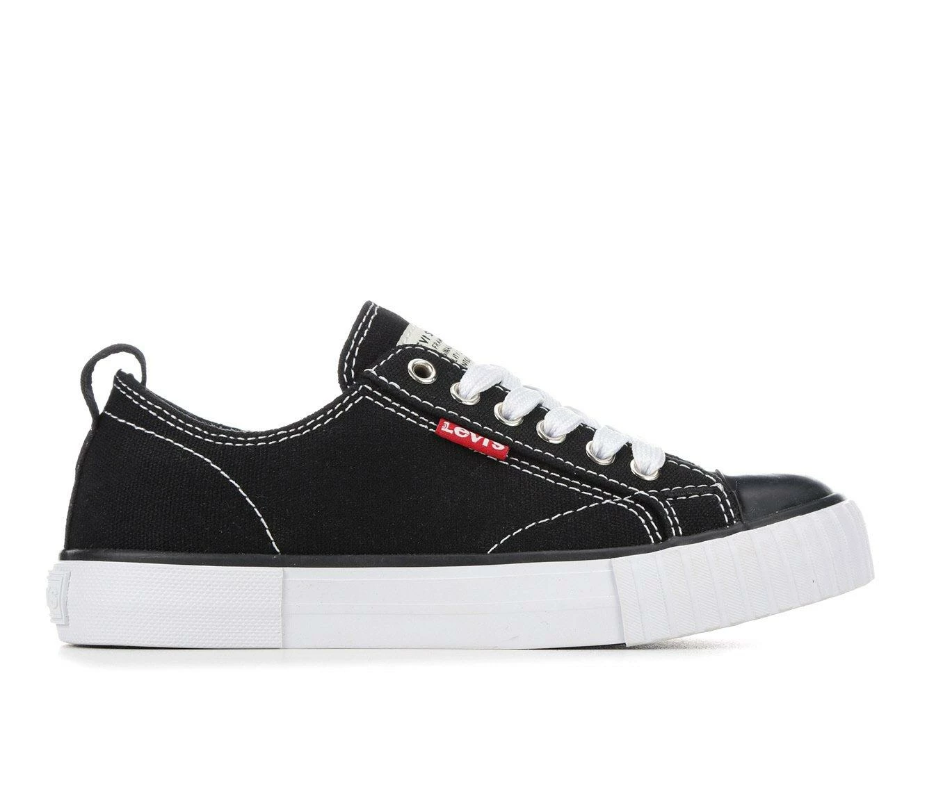Best Pirce ๐ฏ Girls' Levis Big Kid Anikan Canvas ๐ Sneakers Black โ - Image 2