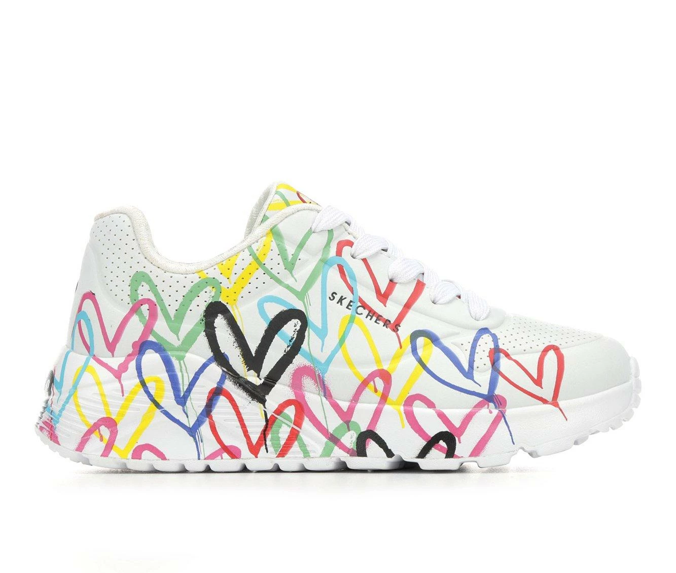 Top 10 โญ Girls' Skechers Little Kid & Big Kid Uno Lite Heart Wedge ๐ Sneakers White/Multi ๐ - Image 2