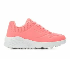 Wholesale 👍 Girls' Skechers Little Kid & Big Kid Uno Lite In My Zone Wedge 👟 Sneakers Coral 🧨