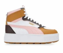 Brand new 💯 Girls' Puma Big Kid Karmen Rebelle Coco Mid Platform 👟 Sneakers Coco/Pink/Tan ⌛