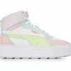 Discount ⭐ Girls' Puma Big Kid Karmen Rebelle Mid 👟 Sneakers Wht/Pink/Purple 🧨