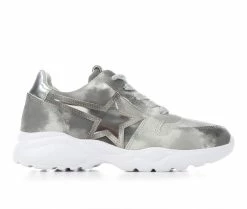 Brand new โค๏ธ Girls' Bebe Little Kid & Big Kid Netali ๐ Sneakers Silver Multi ๐