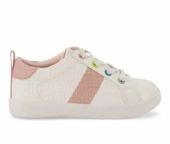Brand new 😀 Girls' Kenneth Cole Toddler Ang Logo 👟 Sneakers White/Pink 🔔