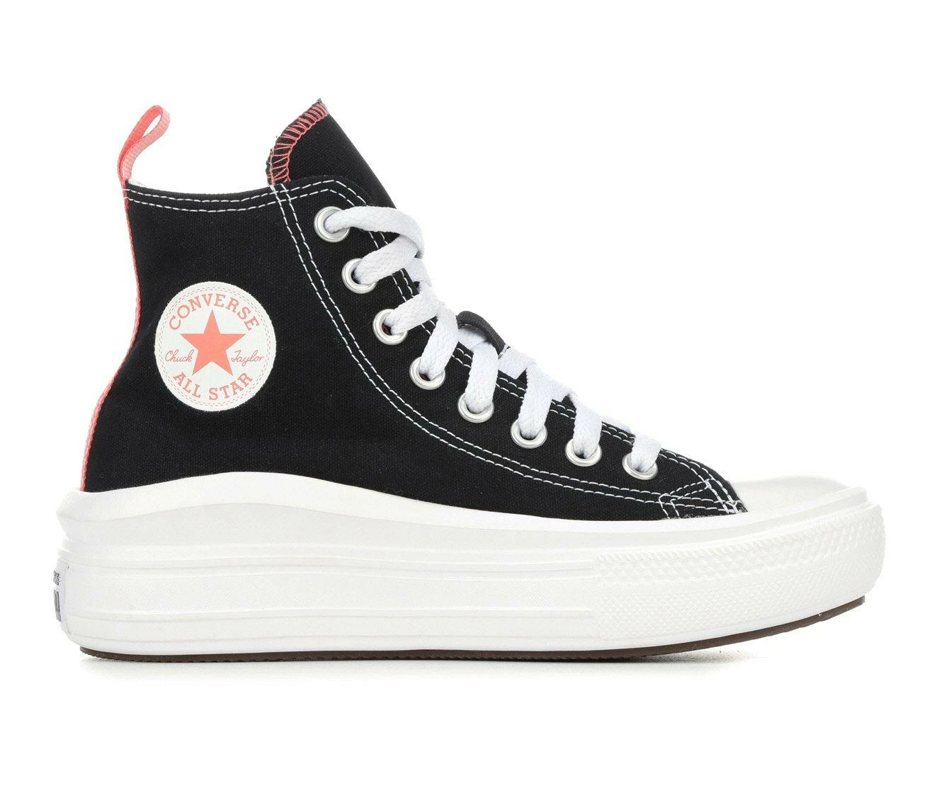 Promo ๐ Girls' Converse Big Kid Chuck Taylor All Star Move Hi Platform ๐ Sneakers Black/Pink/Wht โค๏ธ - Image 2
