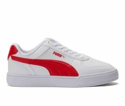 Hot Sale 🎁 Girls' Puma Big Kid Caven Jr. 👟 Sneakers White/REd 🔥