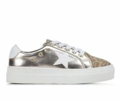 Budget 🔥 Girls' MIA Little Kid & Big Kid Jonny Platform 👟 Sneakers Gold Leopard 😍