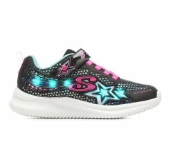 Cheap 😀 Girls' Skechers Little Kid & Big Kid Jumpsters Wishful Star Light-Up 👟 Sneakers Blk/Pink/Silver ✨