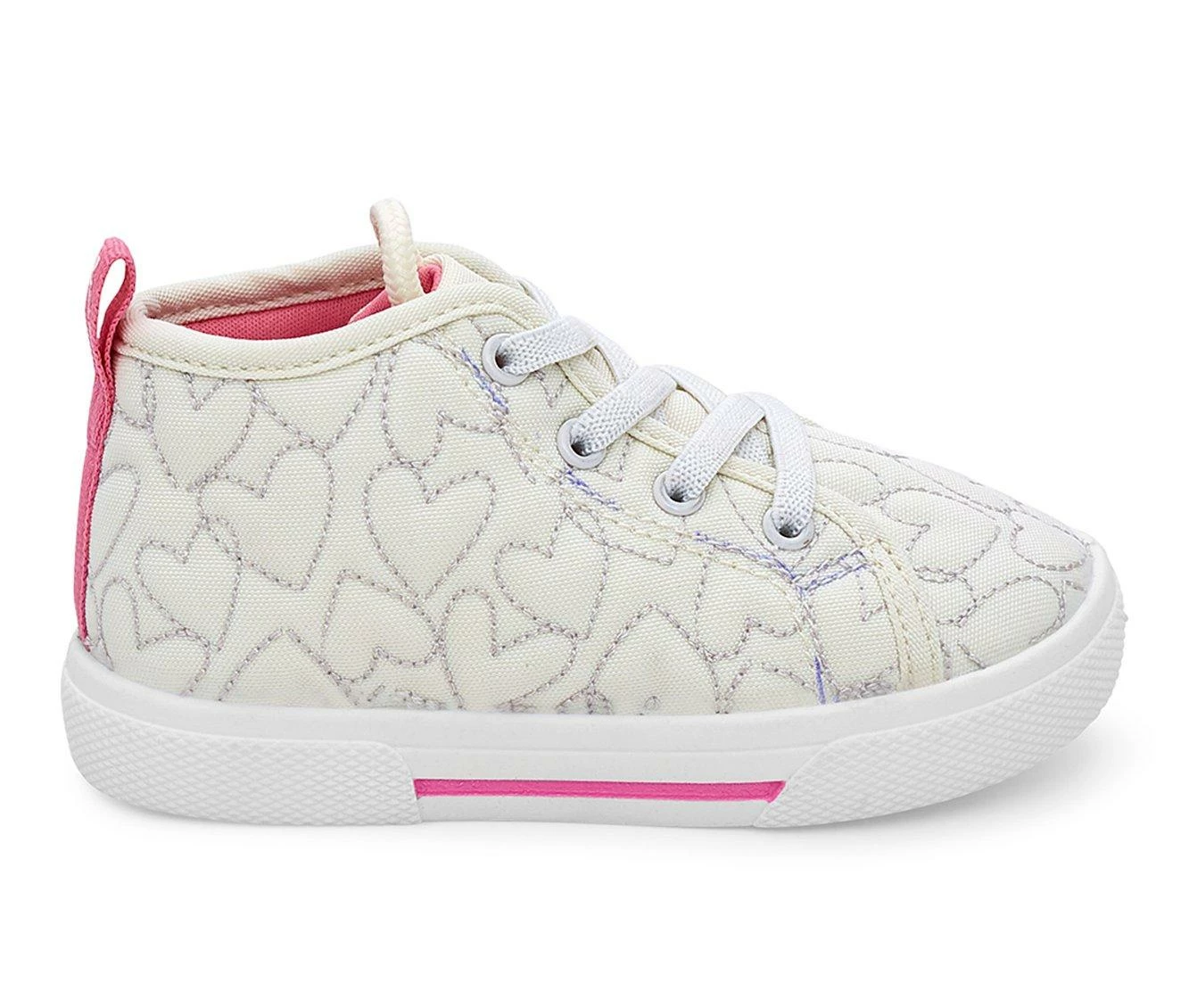 New ๐ Girls' Carters Infant & Toddler & Little Kid Ginger High-Top ๐ Sneaker ๐ฅพ Boots White ๐