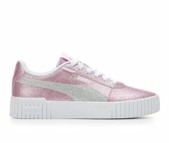Best deal 🎉 Girls' Puma Little Kid & Big Kid Carina 2.0 Glitter Platform 👟 Sneakers Pink/Gltr/Slvr 🧨