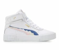 Cheapest โ๏ธ Girls' Puma Big Kid Carina 2.0 Mid ๐ Sneakers White/Blue/Pink โค๏ธ