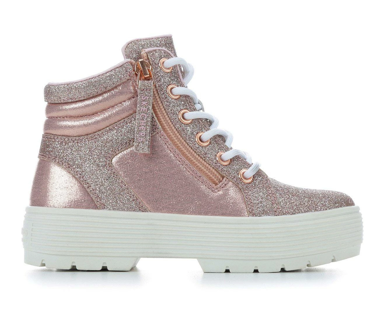 Hot Sale โญ Girls' Skechers Little Kid & Big Kid Elevated City Shine Platform ๐ Sneakers Rose Gold ๐